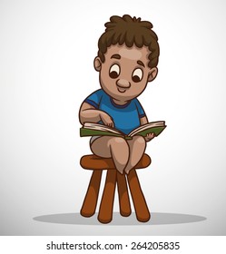 Boy learning, vector 