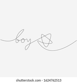 Boy letter hand drawing vector illustration