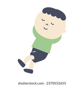 boy to lie down on the ground, vector, nap, sleep, character