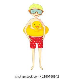 a boy with a lifebuoy