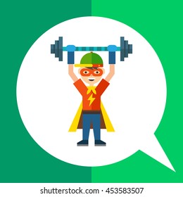 Boy Lifting Barbell Icon