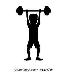 Boy lifting weight design