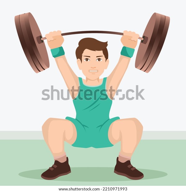 Boy Lifting Weight Vector Illustration Stock Vector (Royalty Free ...