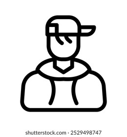 Icono de línea de chico ilustración Vector gráfico. Gráfico simple del Vector de la ilustración del elemento, conveniente para el App, los Sitios web, y las presentaciones aisladas en el fondo blanco