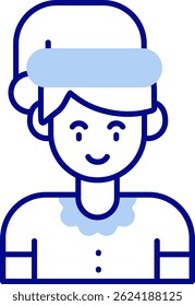 Boy Line Vector Icon Design