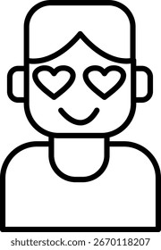 Boy Line Vector Icon Design