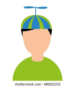 boy little kid cute character vector illustration design