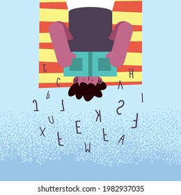 niño que miente leyendo con carácter dislexia