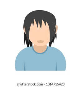 Boy with Long Wavy Hair