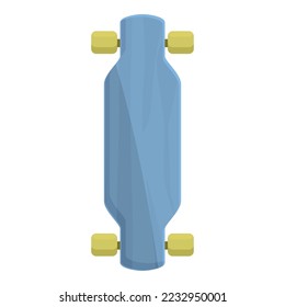 Boy longboard icon cartoon vector. Retro board. Desk city