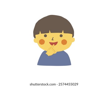 A boy looked enviously at something.
