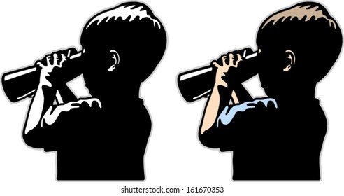 Boy Looking Through Binoculars
