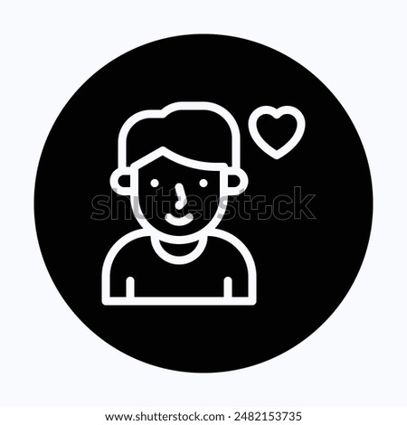 Boy In Love, Boy Avatar Vector Icon, Love And Romance, Young Boy Avatar, 