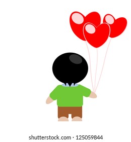 Boy in love concept vector illustration