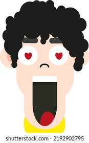 Boy in love, illustration, vector on a white background.