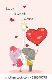 boy loves the girl,vector illustration