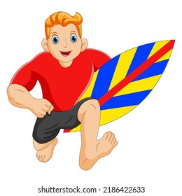 Boy Loves Run While Carrying Surfboard Stock Vector (Royalty Free Boy Loves Run While Carrying Surfboard Stock Vector (Royalty Free