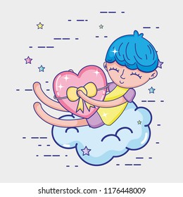 Boy loving and dreaming