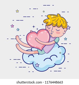 Boy loving and dreaming