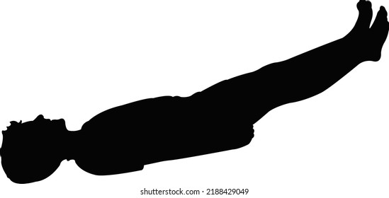 Boy Lying Down Body Silhouette Vector Stock Vector (royalty Free 