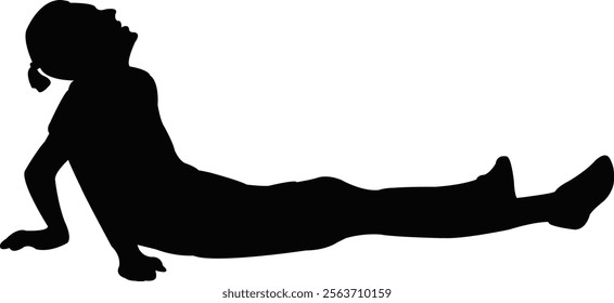 a boy lying down, body silhouette vector