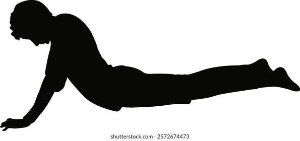 a boy lying down, body silhouette vector