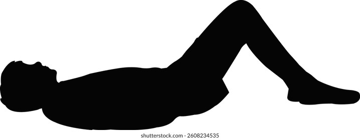 a boy lying down, body silhouette vector
