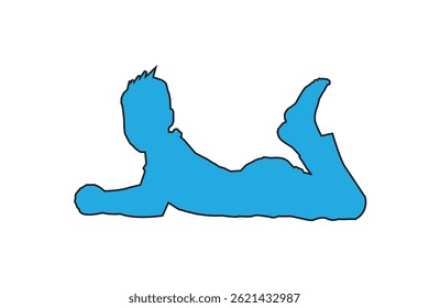 a boy lying down body silhouette vector 