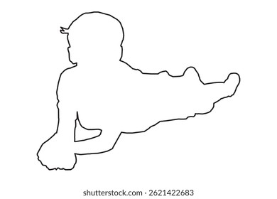 a boy lying down, silhouette vector	