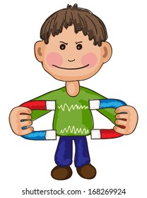 Boy with magnet