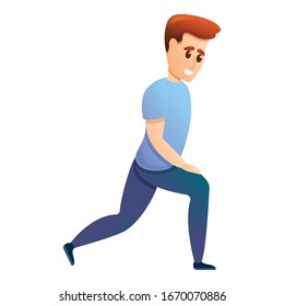 Boy make morning exercise icon. Cartoon of boy make morning exercise vector icon for web design isolated on white background