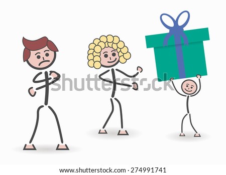 boy making a gift to mother