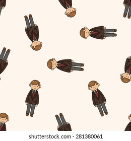 boy man cartoon , cartoon seamless pattern background