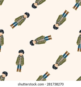 boy man cartoon , cartoon seamless pattern background