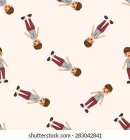 boy man cartoon ,seamless pattern