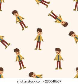 boy man cartoon ,seamless pattern