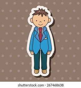 boy man cartoon theme elements vector,eps