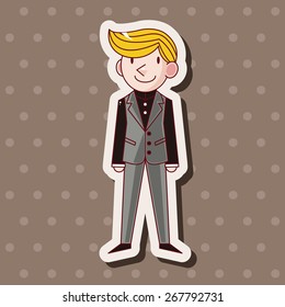 boy man cartoon theme elements