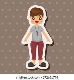 boy man cartoon theme elements