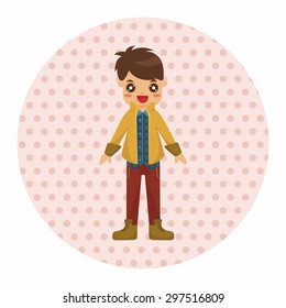 boy man cartoon theme elements