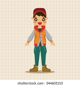 boy man cartoon theme elements