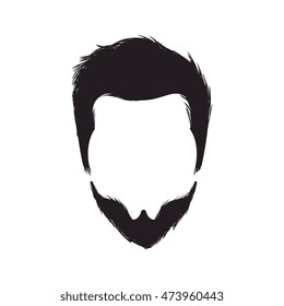 boy man face hipster fashion lifestyle silhouette vector illustration