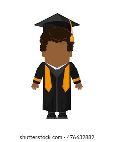 boy man male cartoon graduation cap university cloth icon. Flat and isolated design. Vector illustration