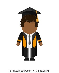 boy man male cartoon graduation cap university cloth icon. Flat and isolated design. Vector illustration