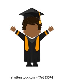 boy man male cartoon graduation cap university cloth icon. Flat and isolated design. Vector illustration