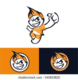 Boy mascot. Vector icons.