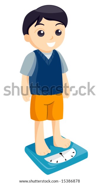 Boy Measuring Weight Vector Stock Vector (Royalty Free) 15386878