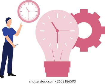 O menino está meticulosamente alterando os desenhos do relógio