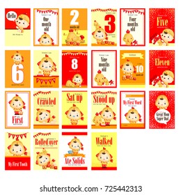 Boy milestone rooster set