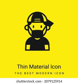 Boy minimal bright yellow material icon